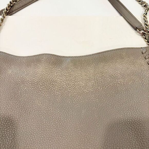 Tory Burch Marion Chain Slouchy Tote Bag French Gray $495.00 FLAW - Picture 6 of 8